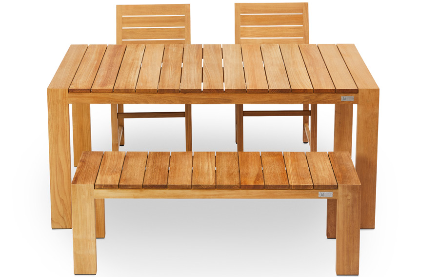 six seater wooden garden table